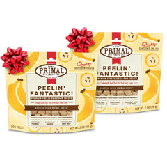 Primal Peelin' Fantastic pack-front image shows grain-free training treats for dogs