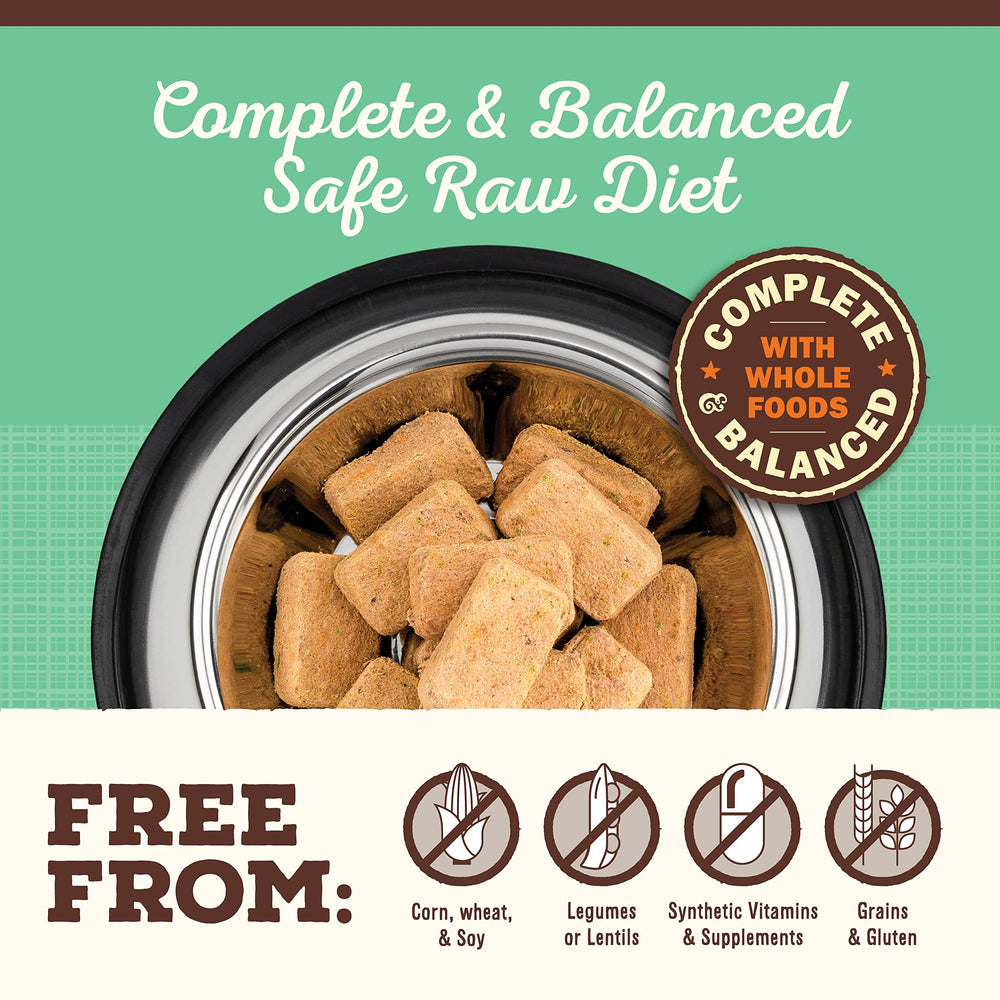 Primal Pet Foods nugget texture in a comparison hinting at toppers.