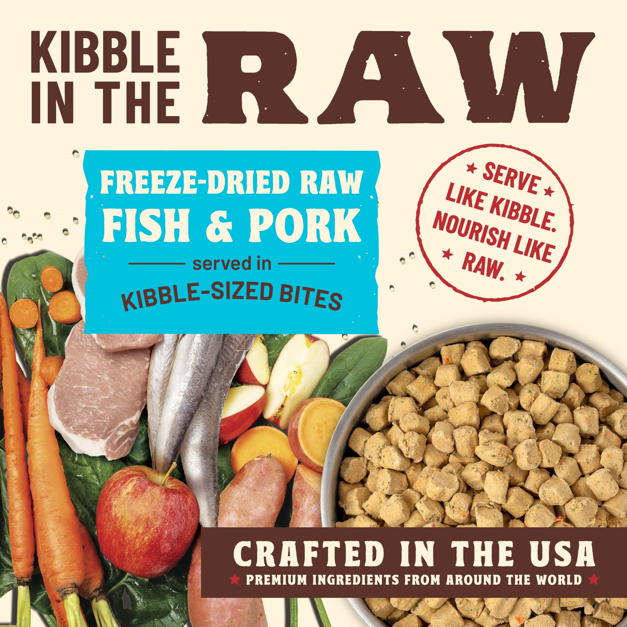 Primal Pet Foods Kibble in the Raw front view showing packaging.
