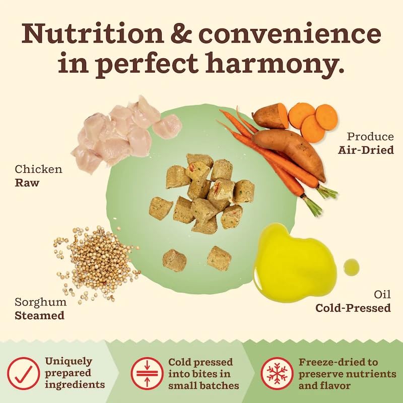 Primal Kibble in The Raw ready-to-scoop image demonstrates mess-free feeding.