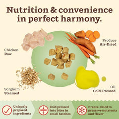 Primal Kibble in The Raw ready-to-scoop image demonstrates mess-free feeding.