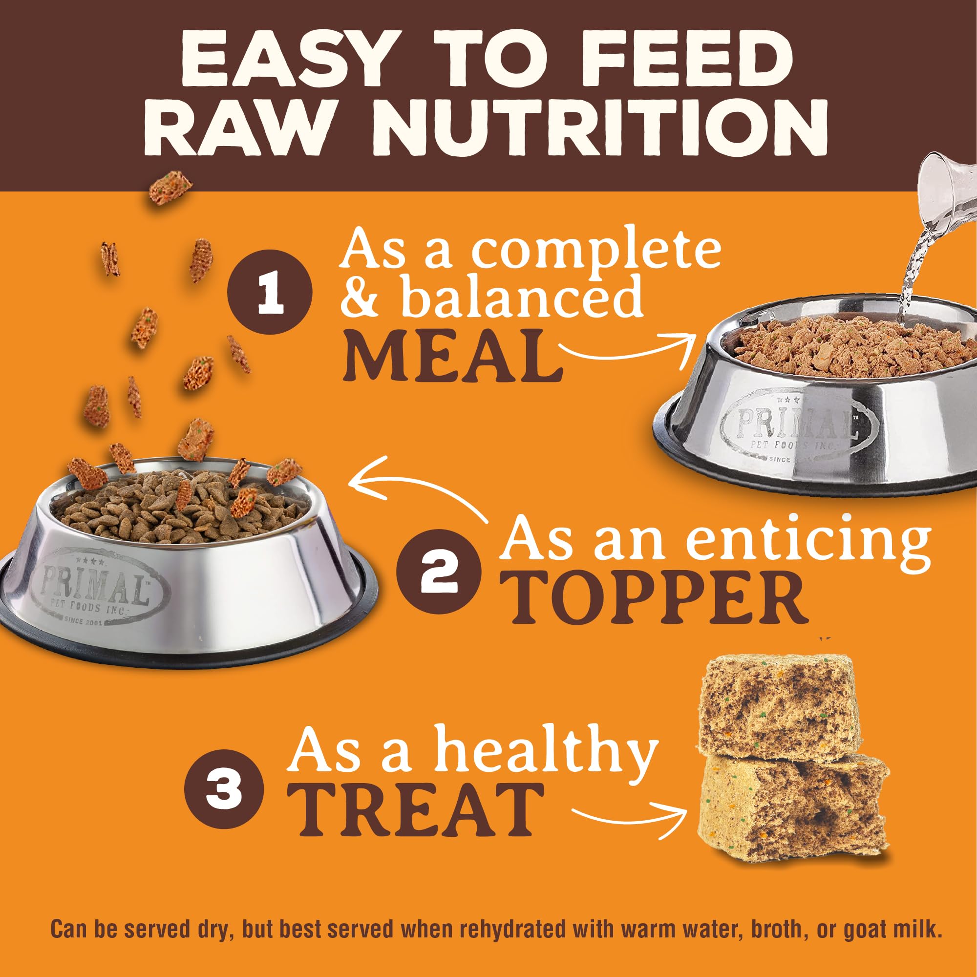 Primal Pet Foods organic fruits and vegetables in a bowl highlight wholesome ingredients.