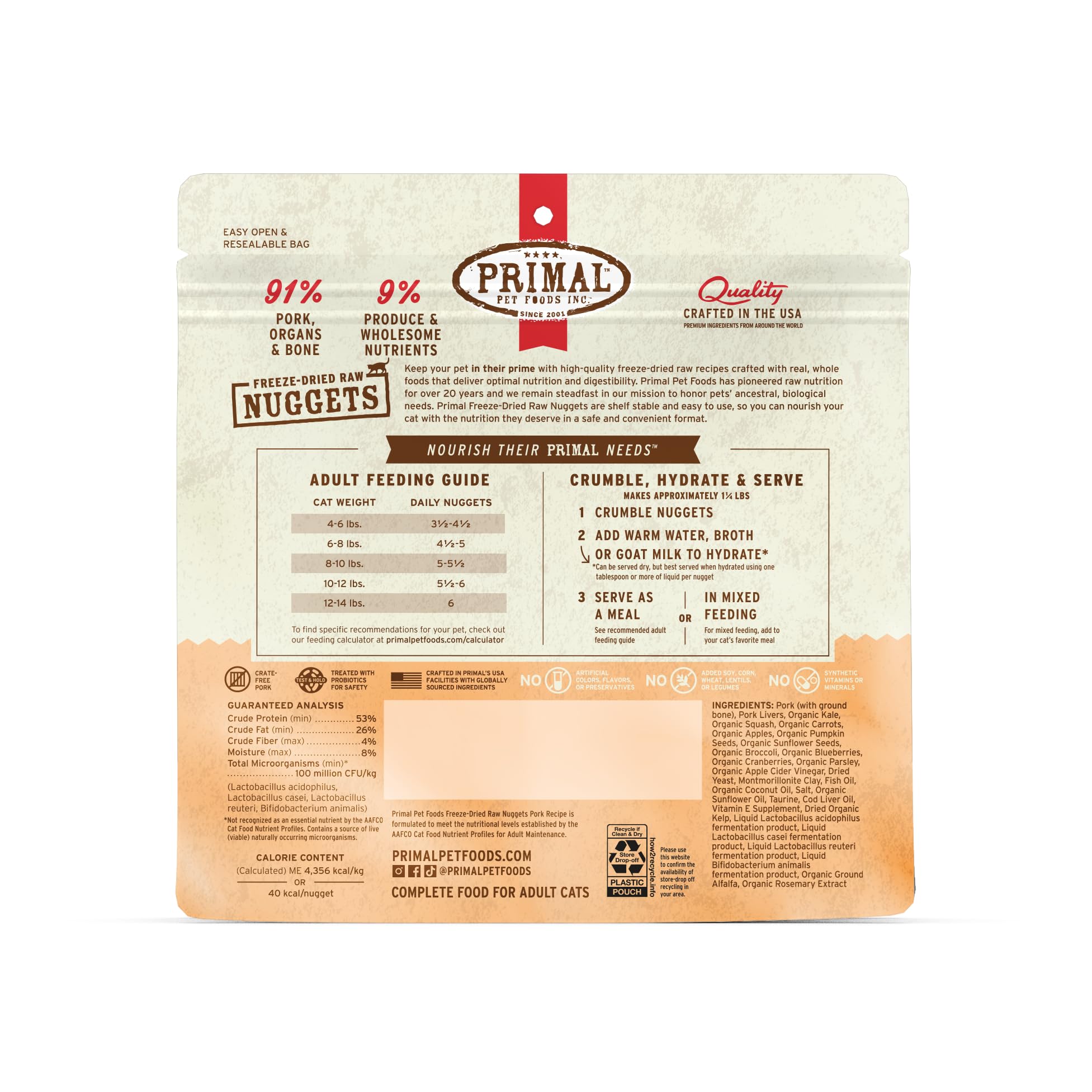 USDA-organic fruits and vegetables visible behind product imagery.