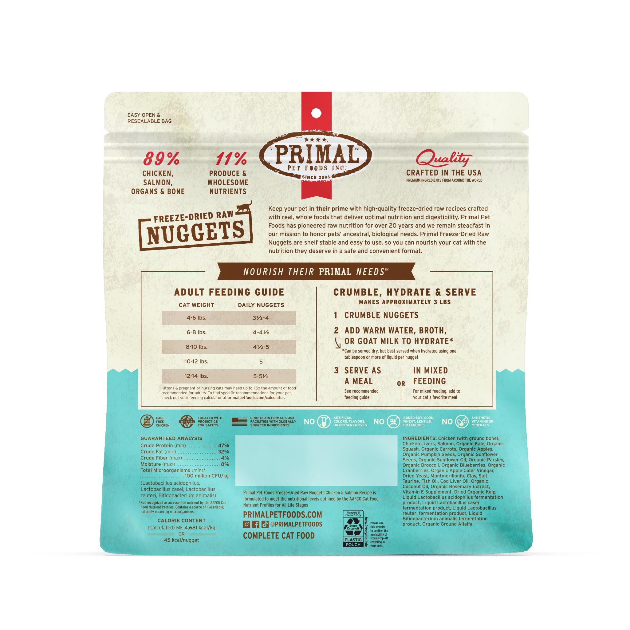 Primal Probiotics — includes probiotics for gut-friendly nutrition.