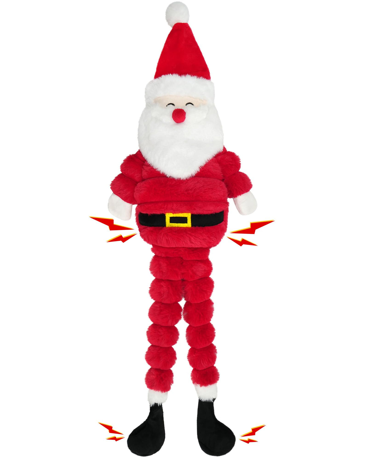 Prime Pets Christmas Santa front view shows festive fetch ready toy for indoor play