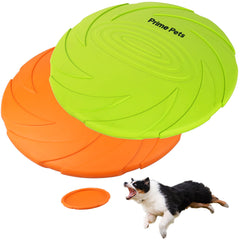 Disco volador Prime Pets de 7 pulgadas naranja-verde para perros, ideal para juegos al aire libre.