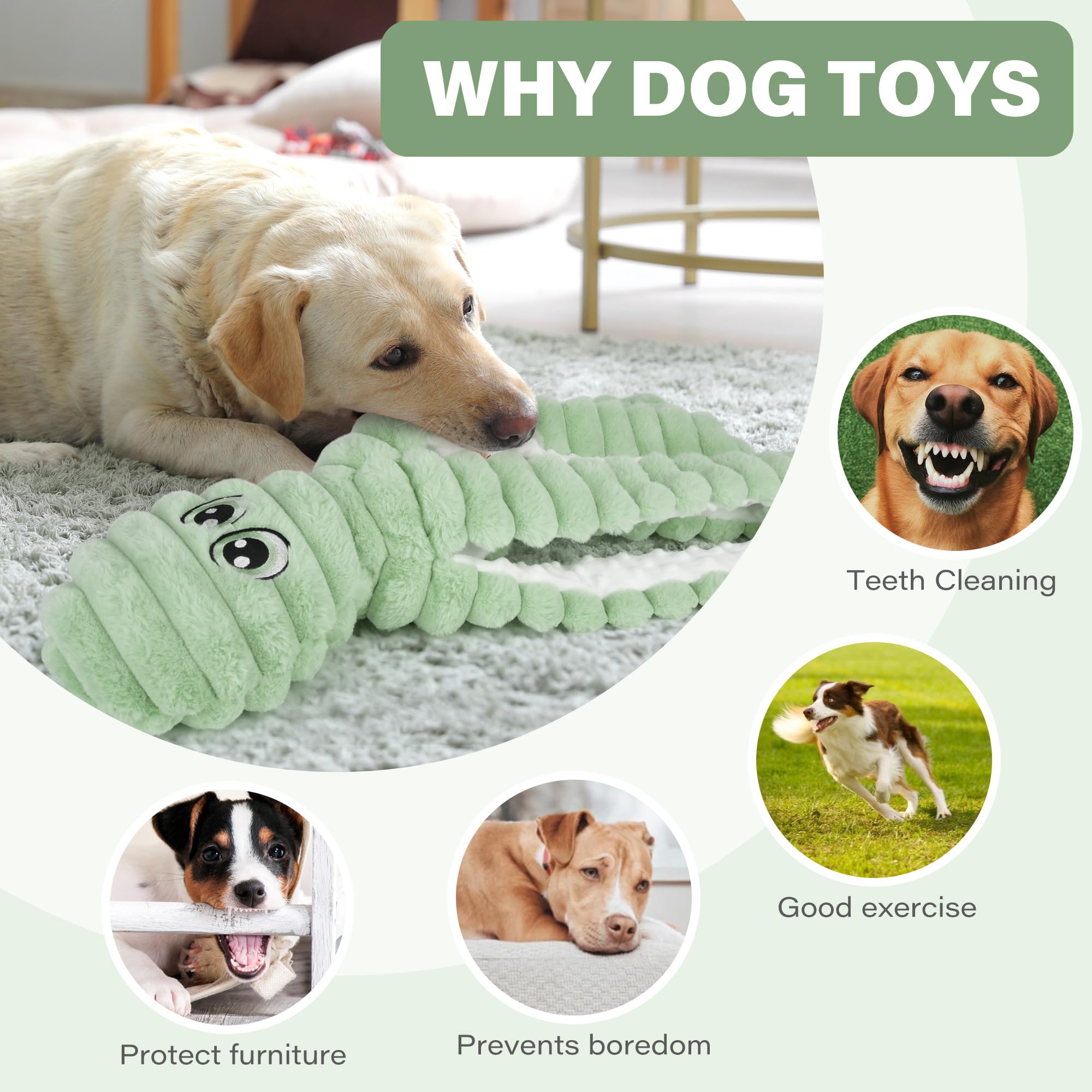 Prime Pets dog toy easy-clean design simplifies after-play cleanup.