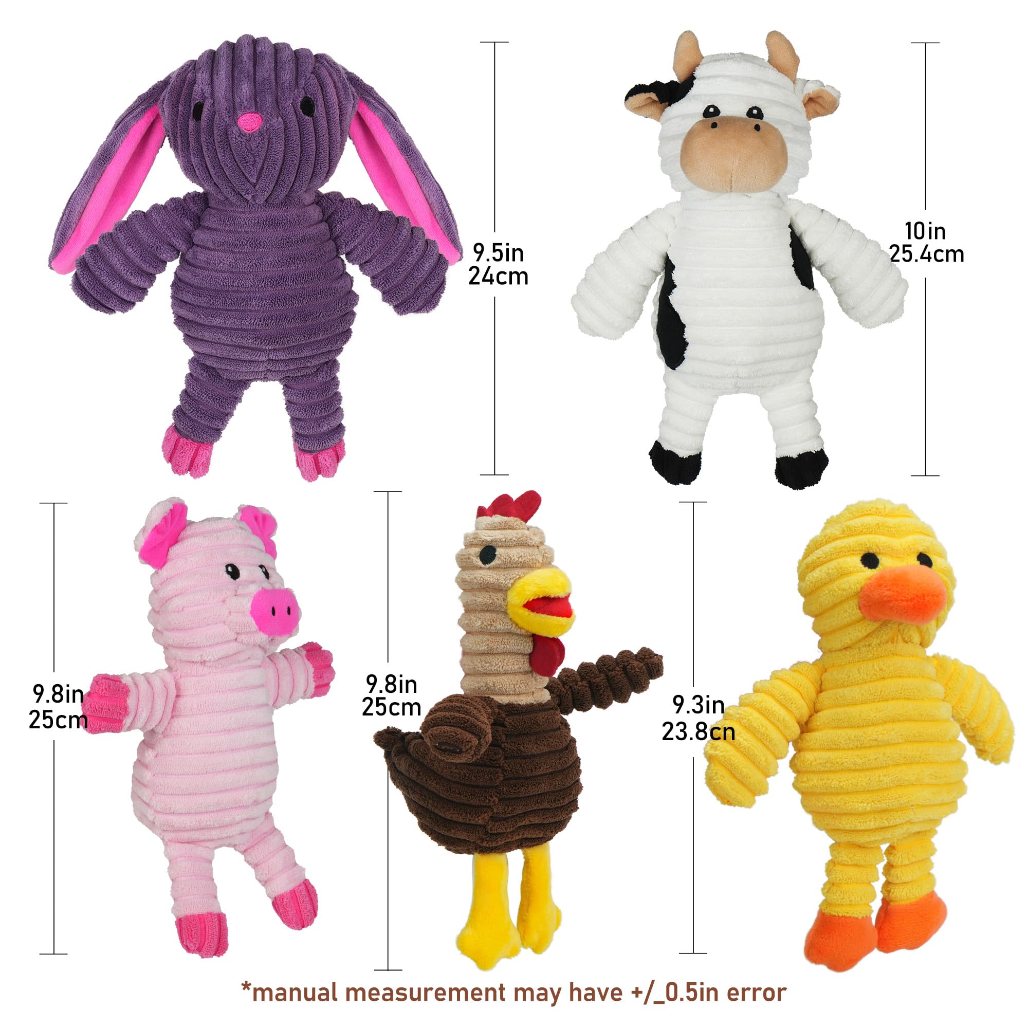 Prime Pets 5-pack white cow plush toy for soothing solo play and cuddly moments.