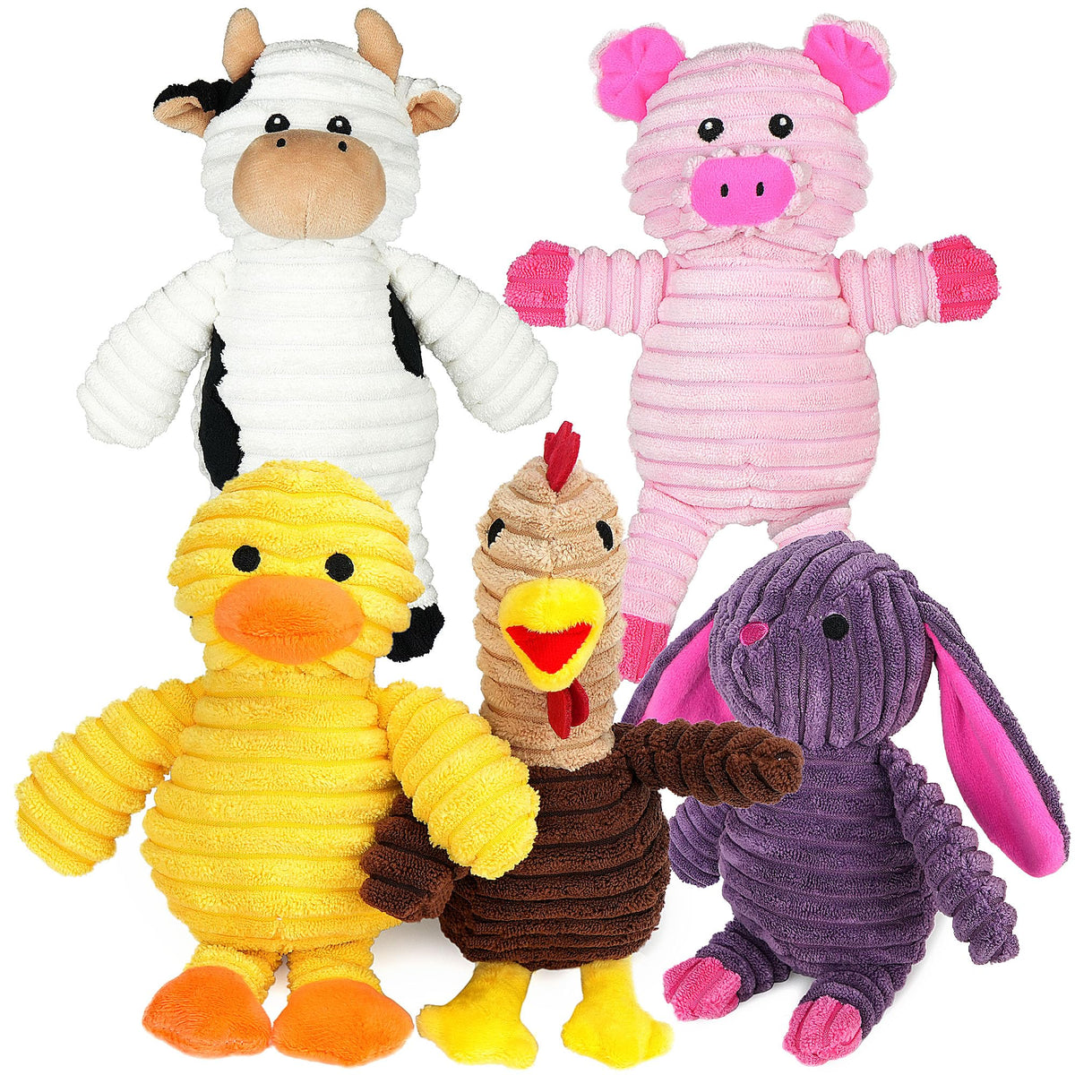 Prime Pets 5-pack yellow duck plush toy ideal for gentle play and cuddling.
