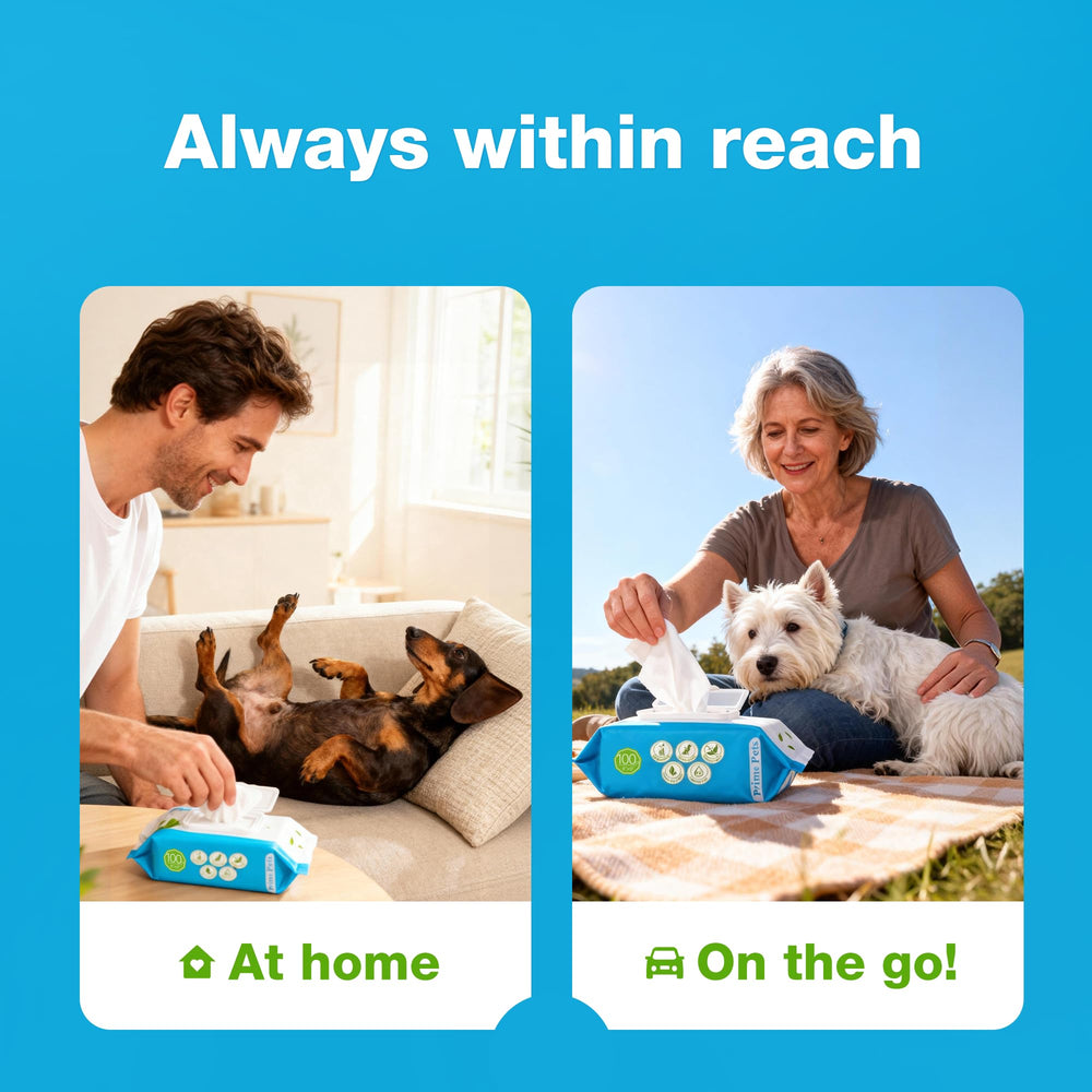 Prime Pets fragrance-free wipes avoid strong scents while deodorizing dogs between baths.