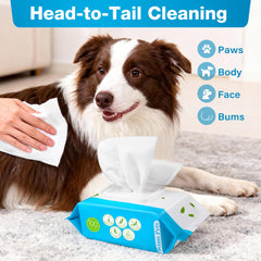 Prime Pets dog wipes used on paws during outdoor play to remove dirt efficiently.
