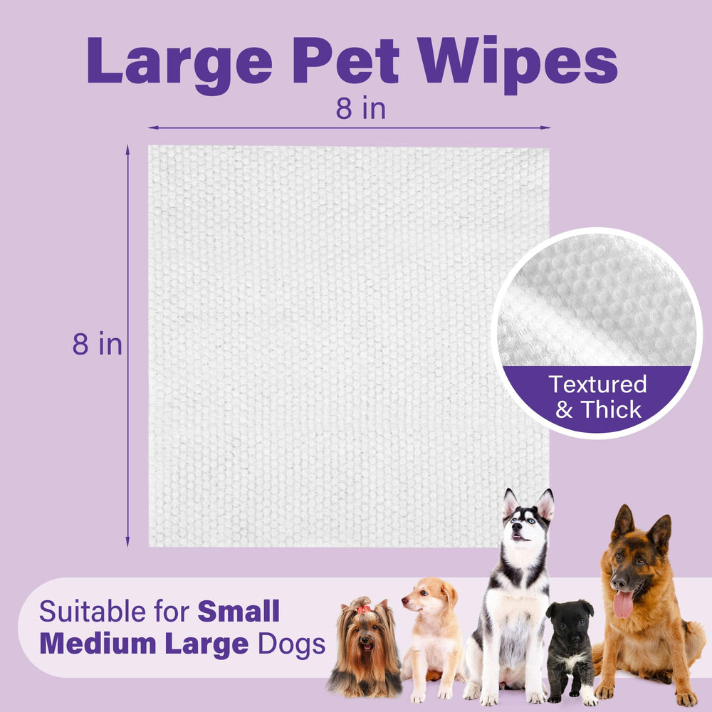 Prime Pets dog wipes thick textured sheets demonstrate durability for daily grooming sessions.
