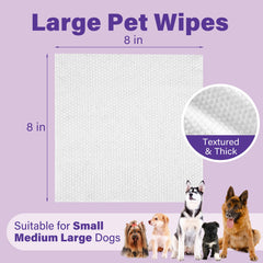 Prime Pets dog wipes thick textured sheets demonstrate durability for daily grooming sessions.