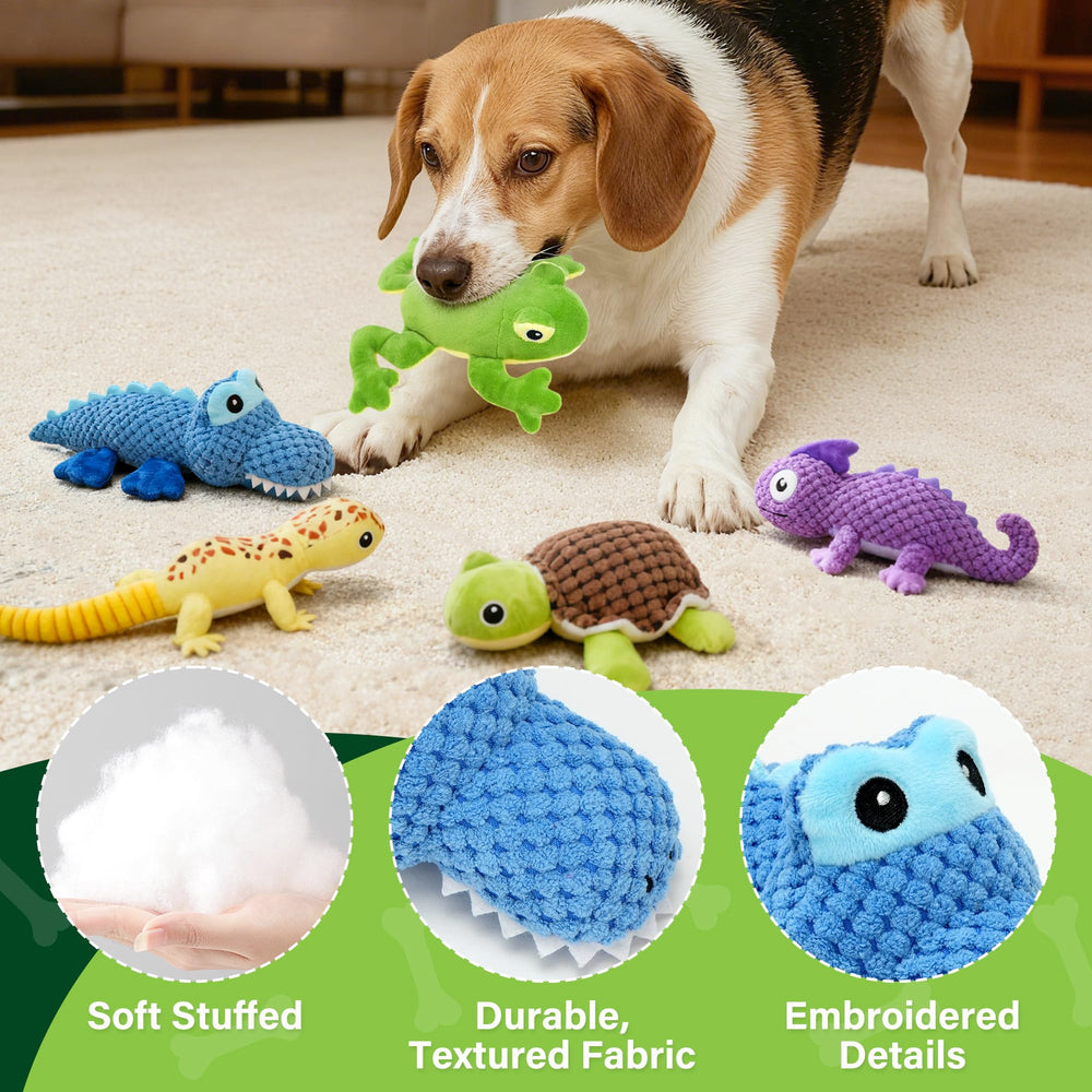 Prime Pets green frog dog toy designed for chewing and fetch sessions.