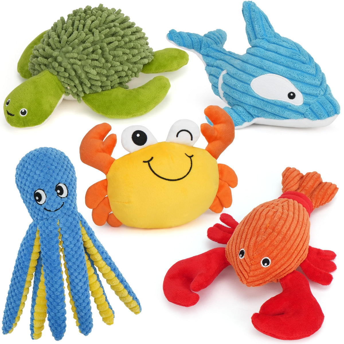 Prime Pets octopus plush toy with squeaker for interactive indoor play.