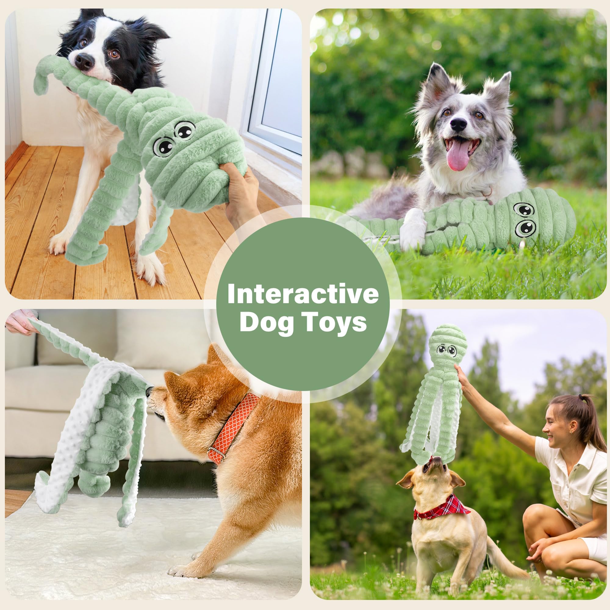 Prime Pets octopus toy squeaky-tip adds engaging sounds for interactive games.