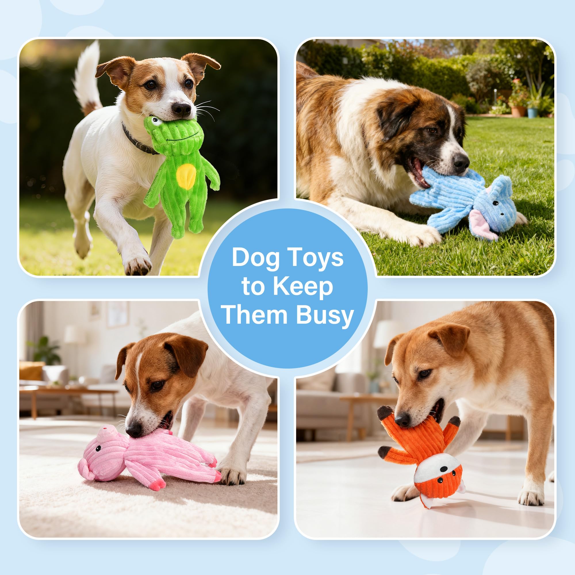 Prime Pets orange fox dog toy with crinkle texture and embroidered eyes for safe play.