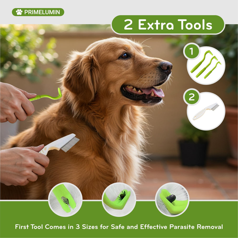 PRIMELUMIN included tick comb supports complete pet care