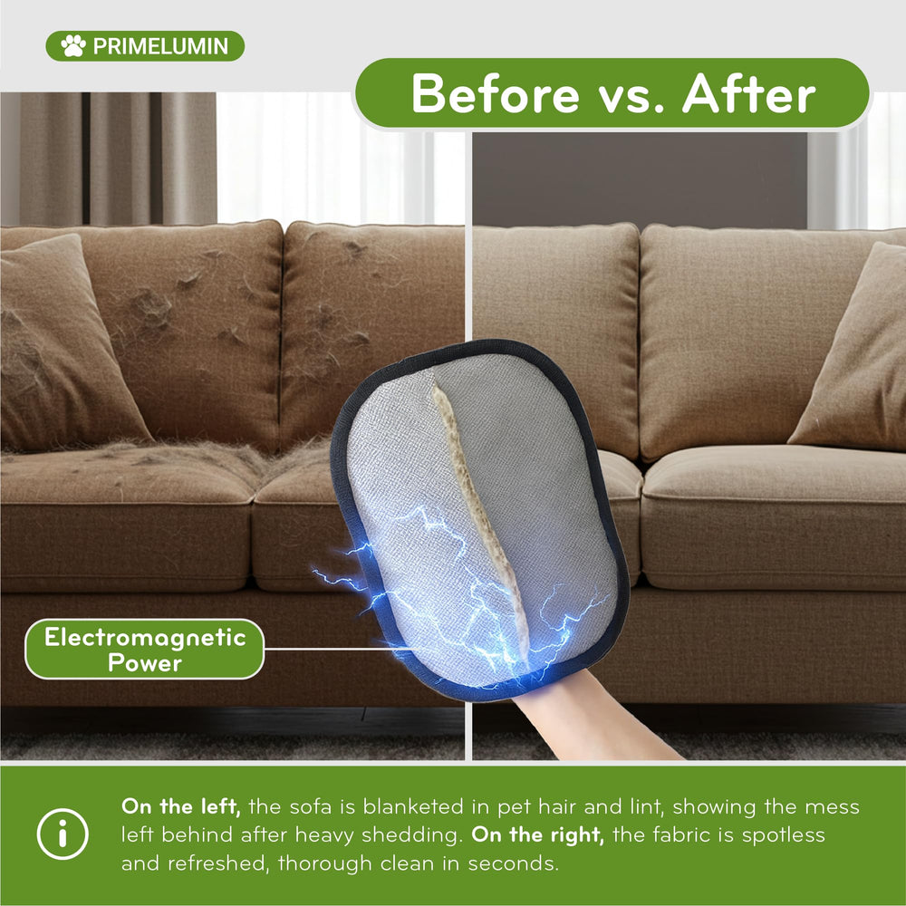 PRIMELUMIN glove cleans furniture, car seats, and laundry prep
