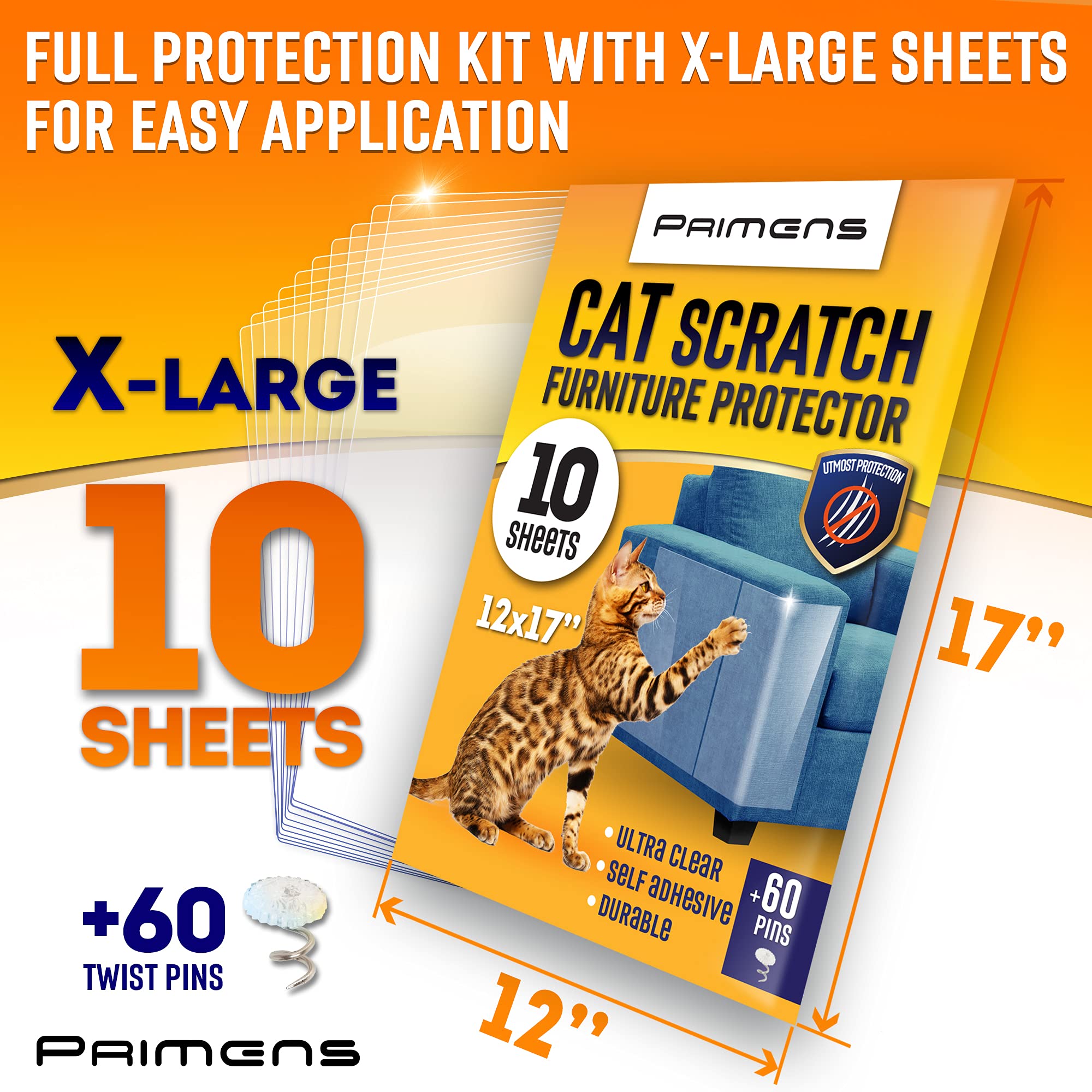 Primens 17x12 inch armrest sheets protect armrests quickly with secure pin attachment.