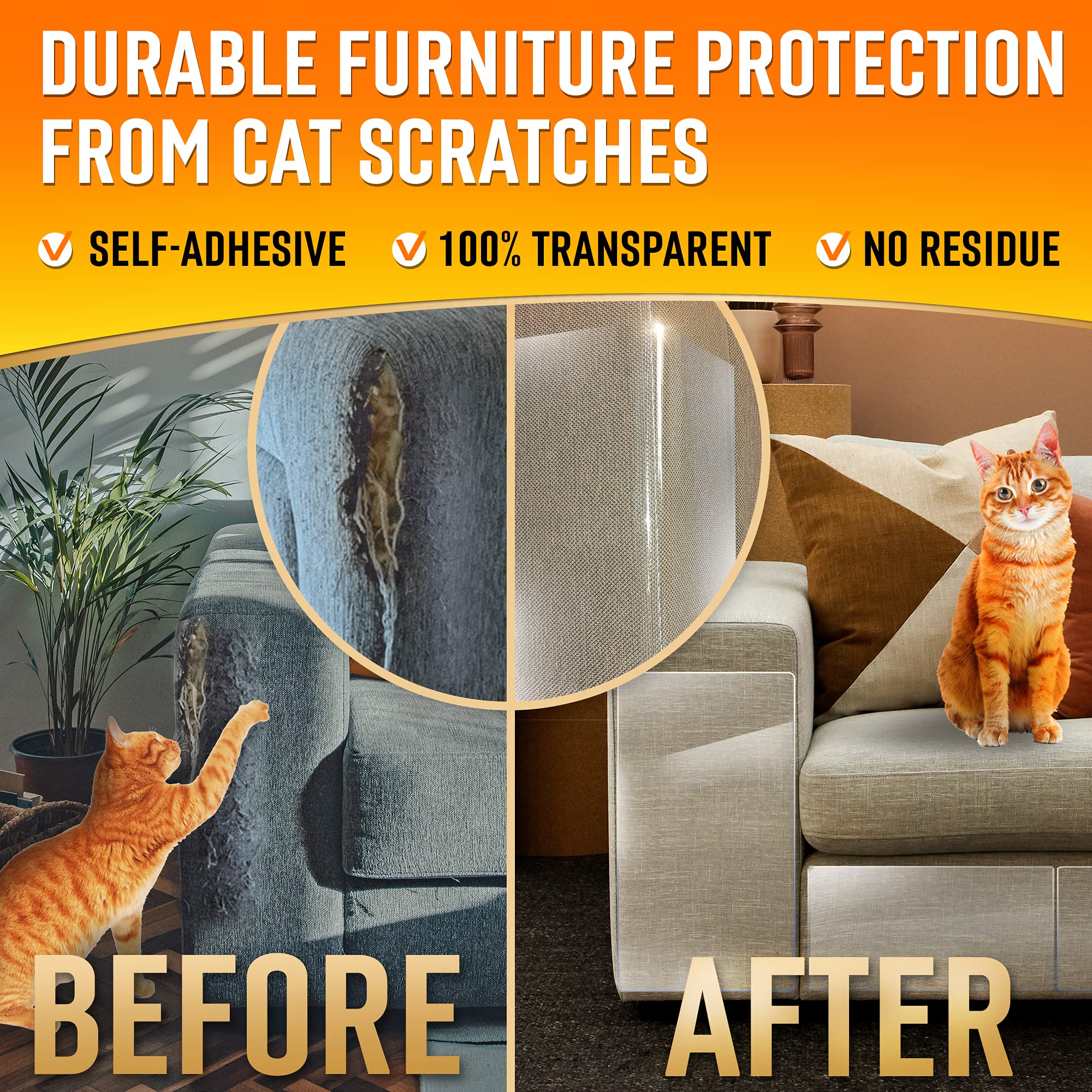 Primens clear scratch protectors for doors provide discreet defense against scratches.