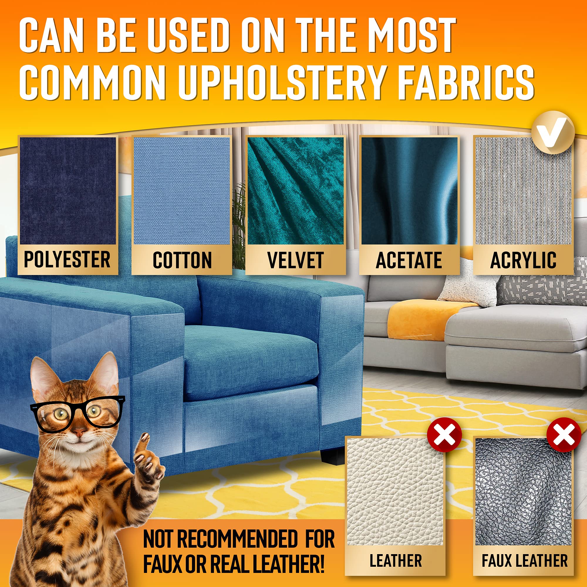 Primens durable flexible protector material contours to furniture for lasting protection.