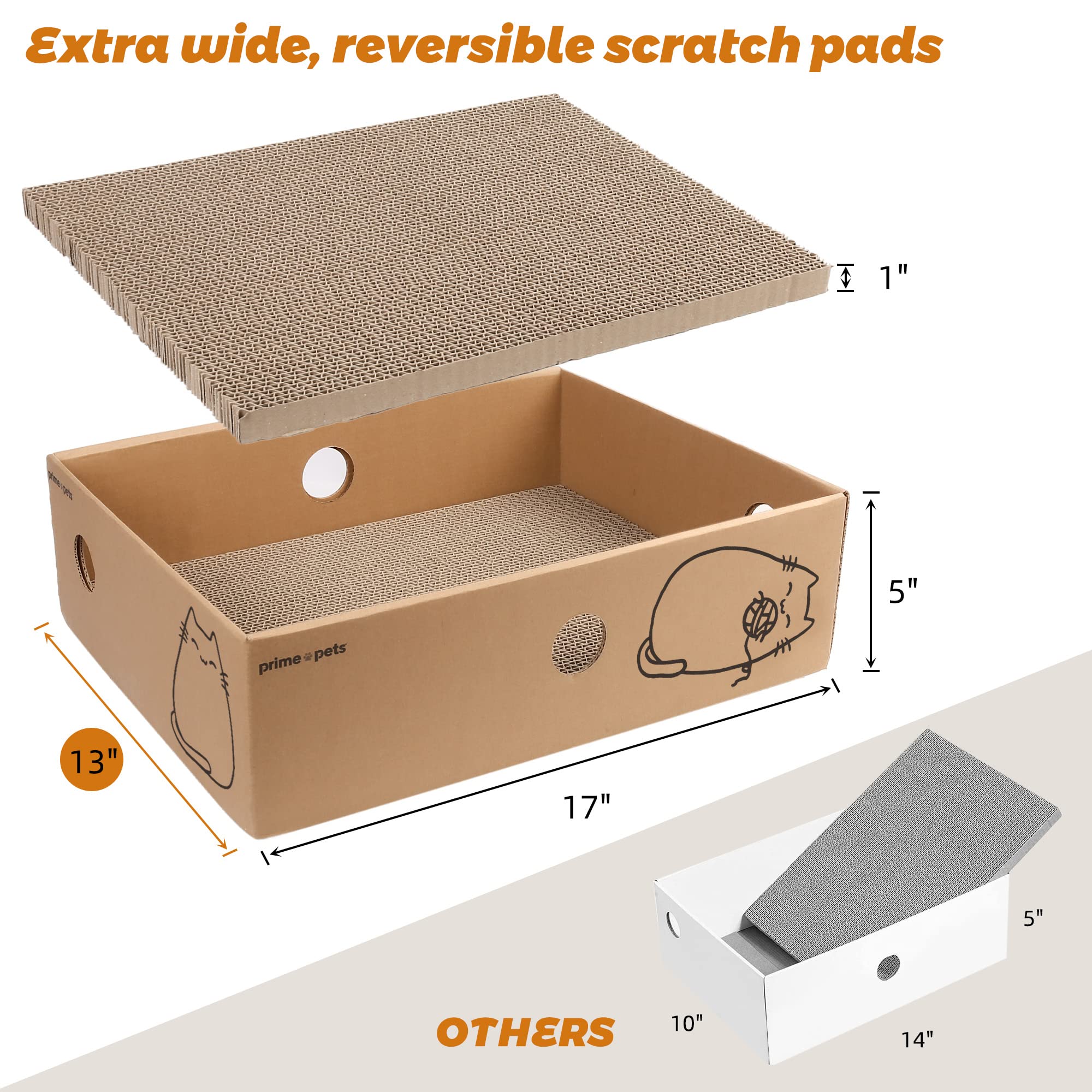 PrimePets cat-scratcher pad is reversible to double scratching surface.