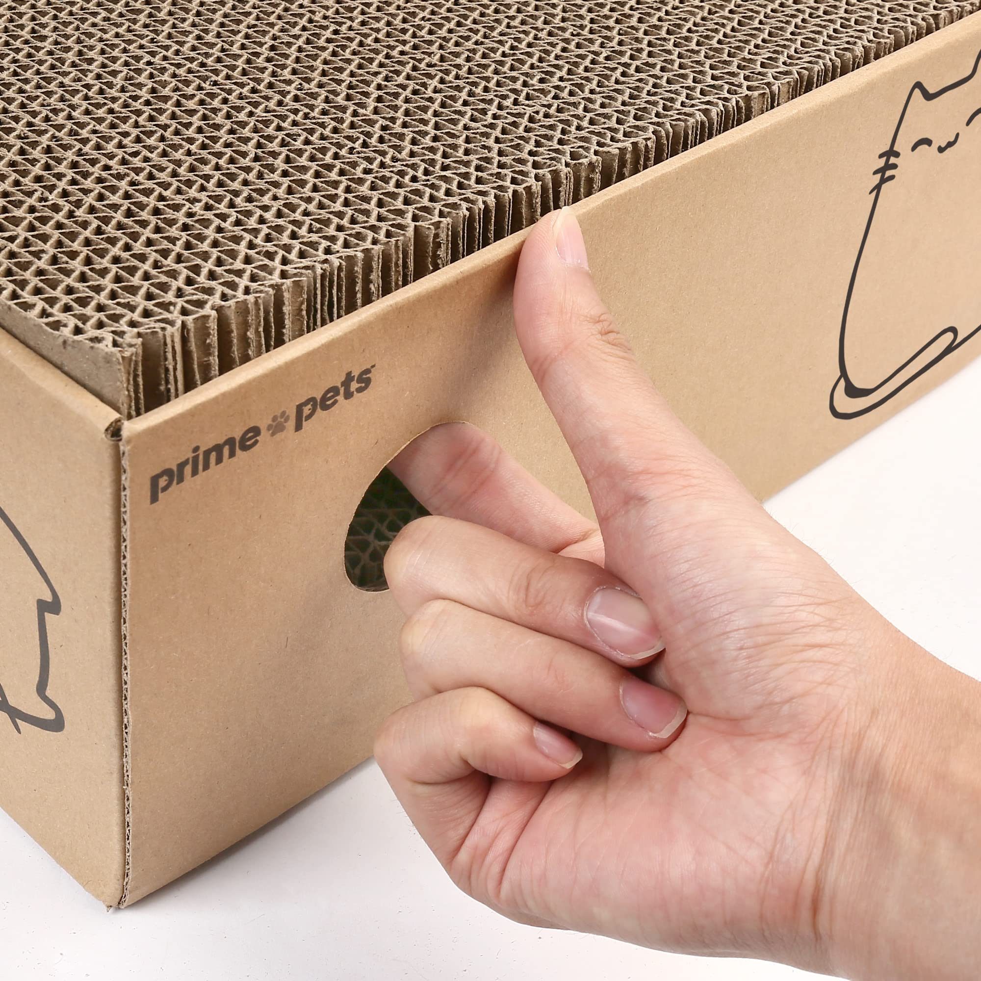 PrimePets scratcher includes organic catnip to entice playful scratching.