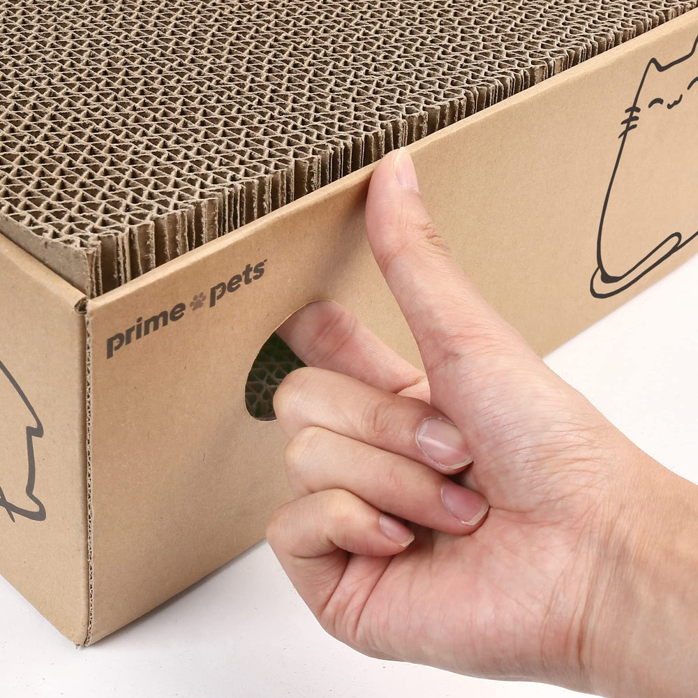 PrimePets scratcher includes organic catnip to entice playful scratching.