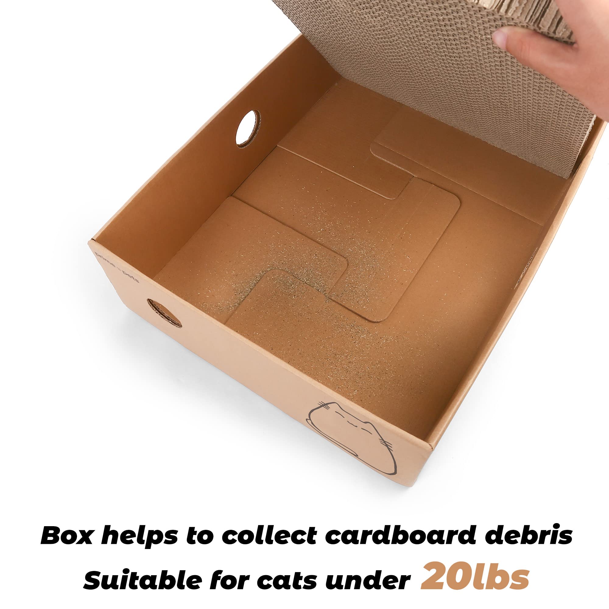 PrimePets eco-friendly cardboard construction supports sustainable, natural scratching surfaces.