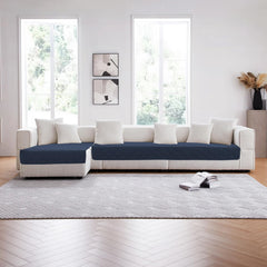 PrinceDeco non-slip silicone dot back demonstrates secure fit on leather sofa.