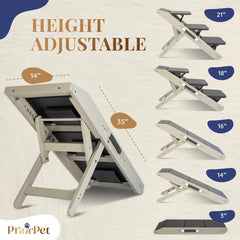 PRIORPET adjustable-height-dog-ramp offers 7-20 inch reach for comfy couch access.