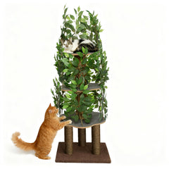 PRIORPET cat tree leaves base promotes a stable foundation for safe indoor climbing