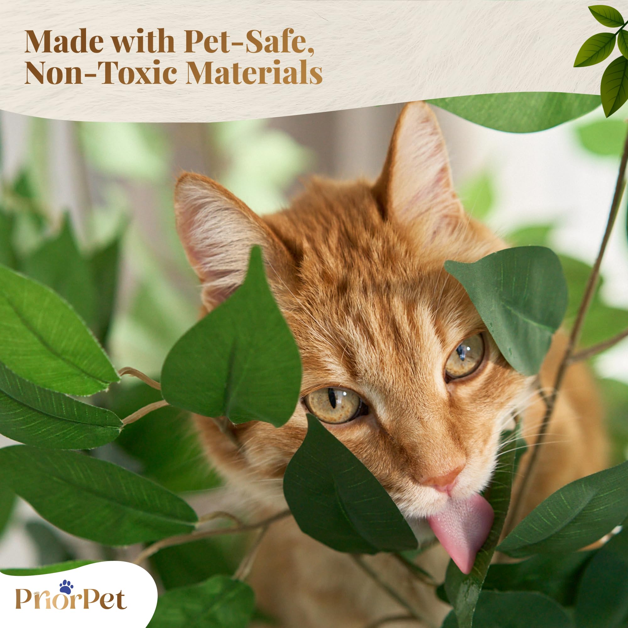 PRIORPET cat tree leaves compact-footprint proves ideal for small rooms