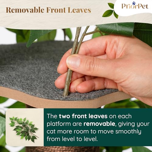 PRIORPET cat tree leaves indoor-decor blends with décor while offering climbing and lounging