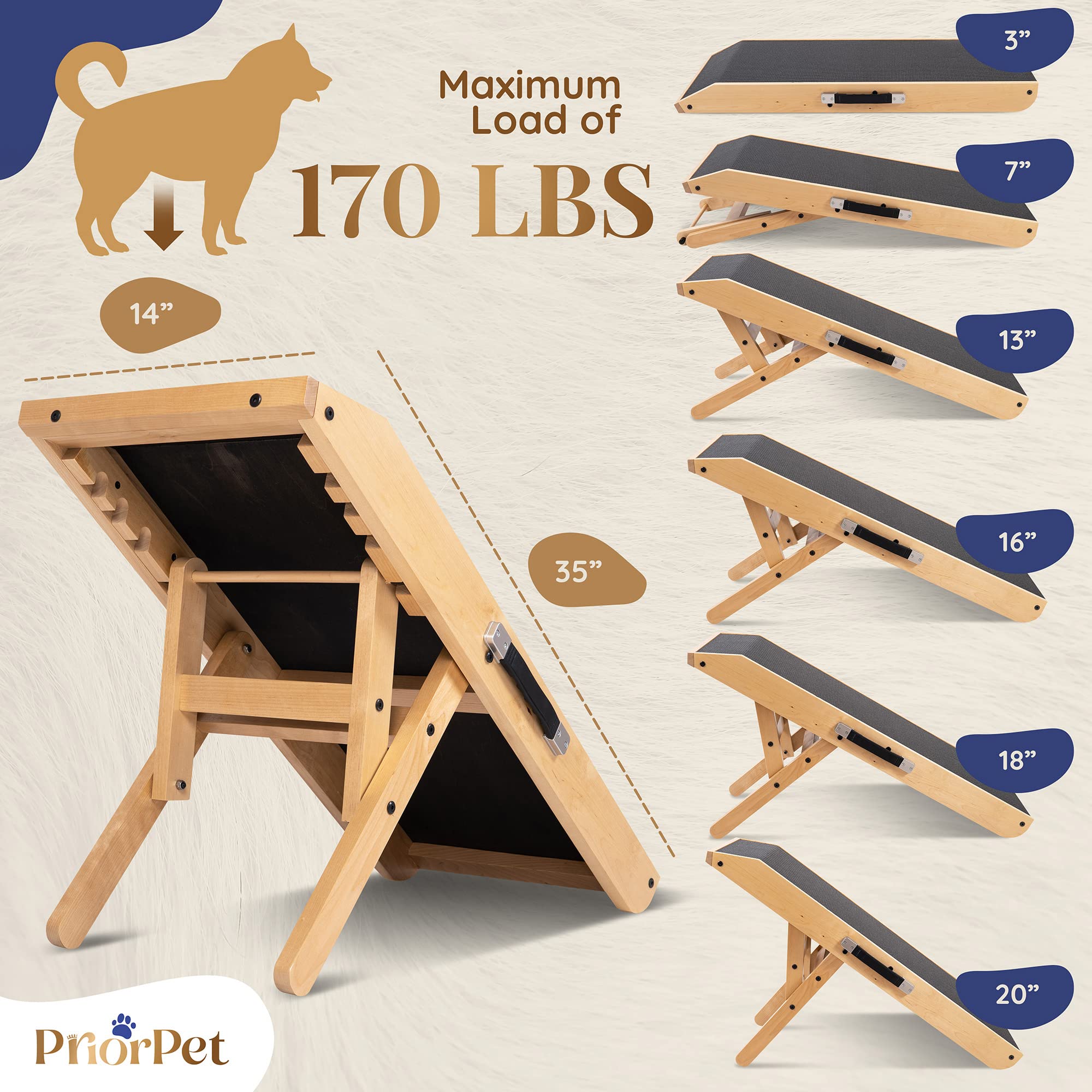 PRIORPET birchwood construction highlights sturdy, durable build for large dogs
