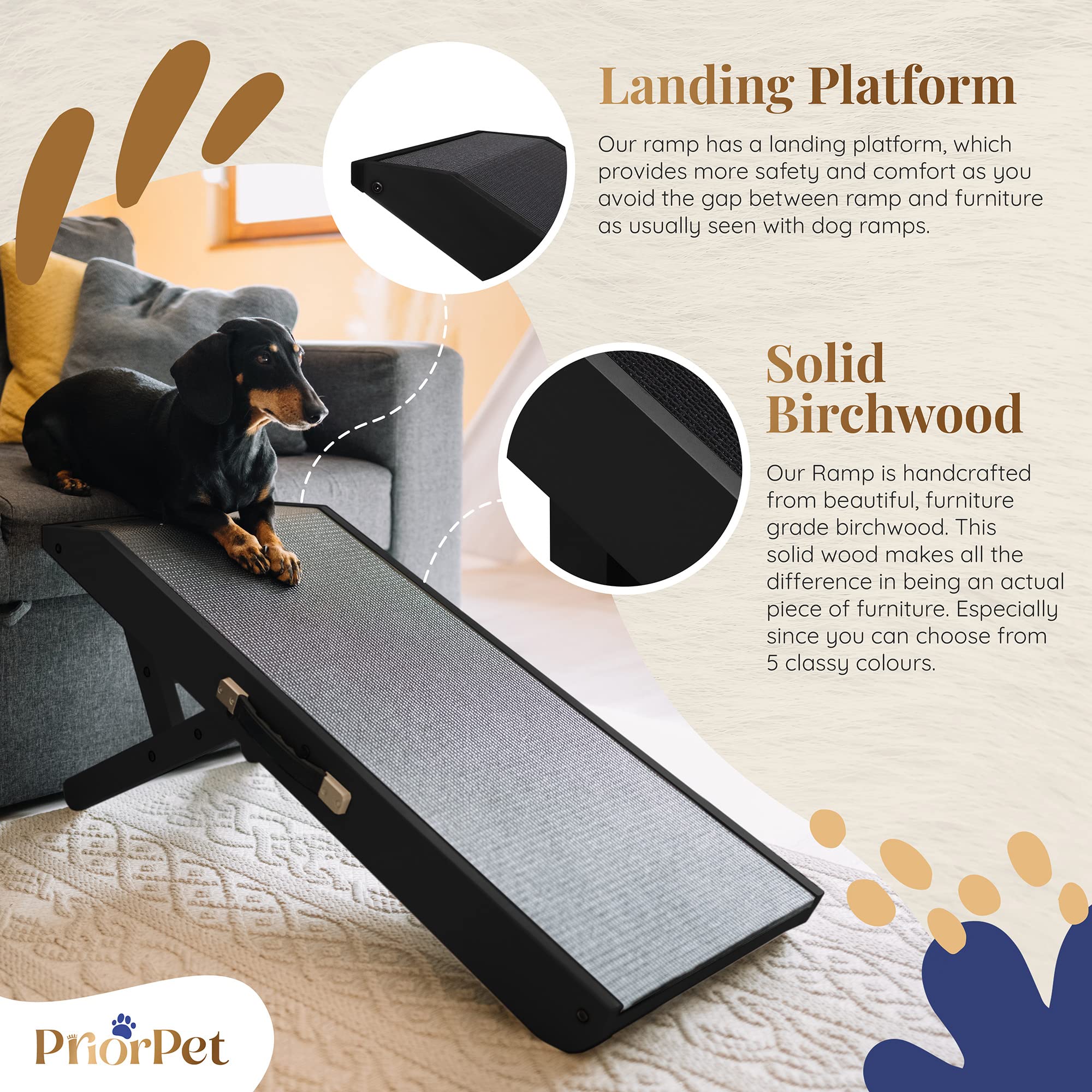 Priorpet birchwood frame demonstrates sturdy construction for heavy dogs