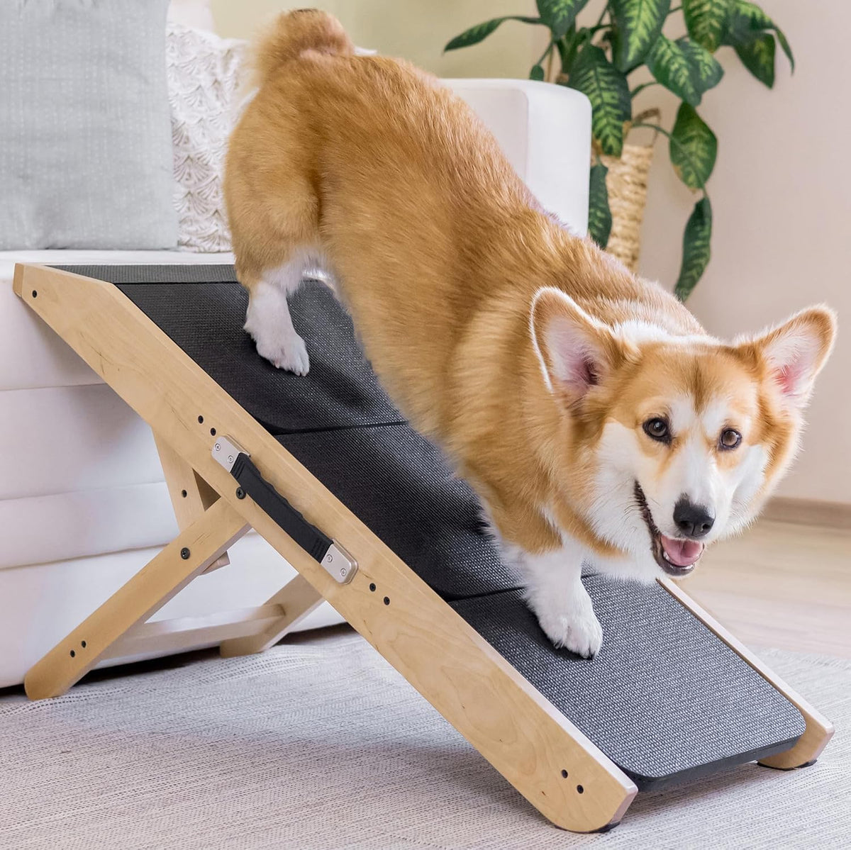 PRIORPET dog ramp couch non-slip provides stable couch access for dogs of all sizes.