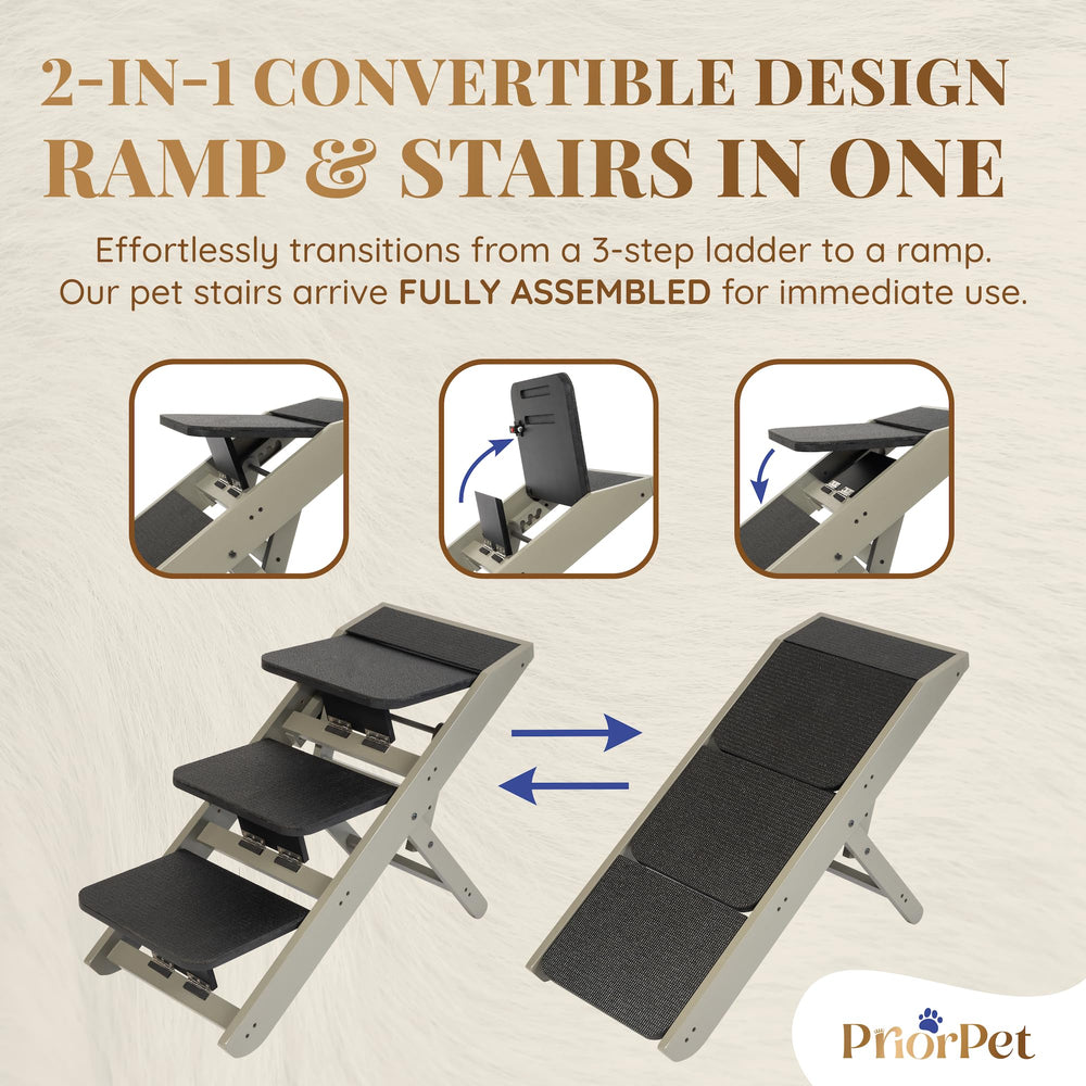 PRIORPET foldable-dog-ramp-assembly demonstrates portable setup for travel.