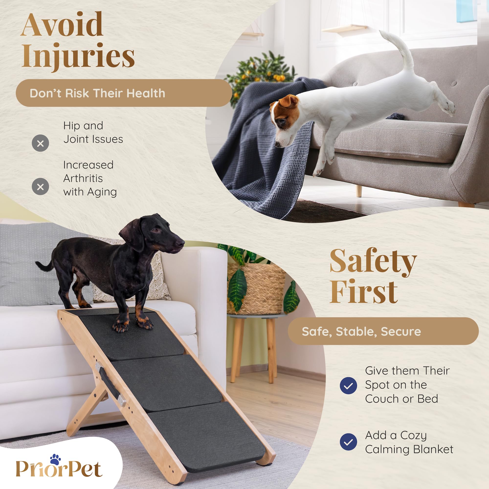 PRIORPET supports-up-to-200lbs suitable for small and large dogs.