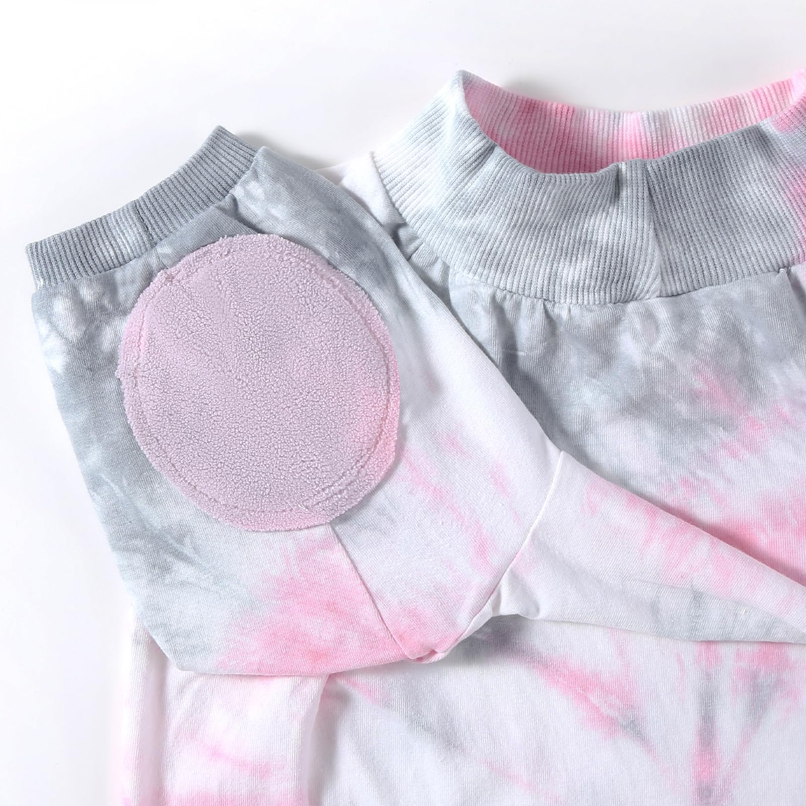 PriPre dog pink tie-dye t-shirt wear-resistant fabric protects knees.