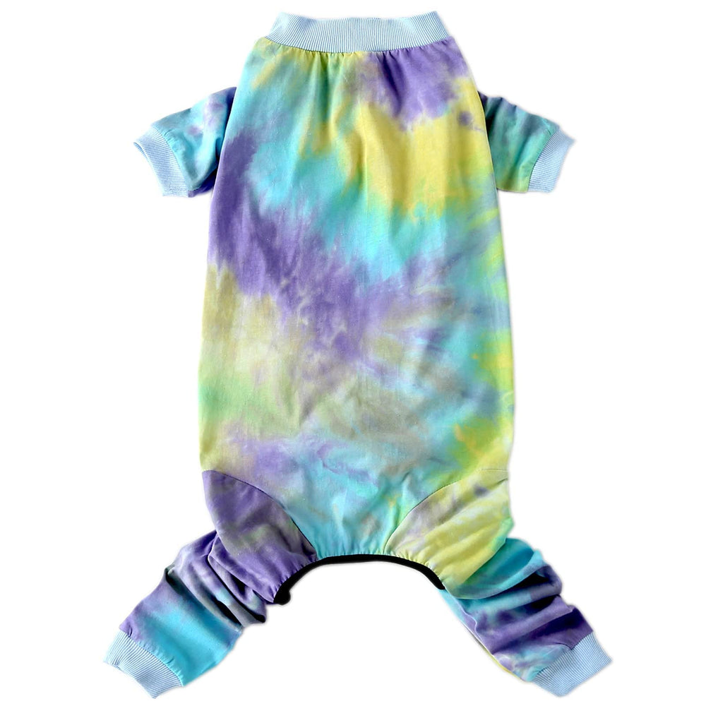 PriPre dog pajamas tie-dye blue full-coverage shows all-over warmth during indoor lounging