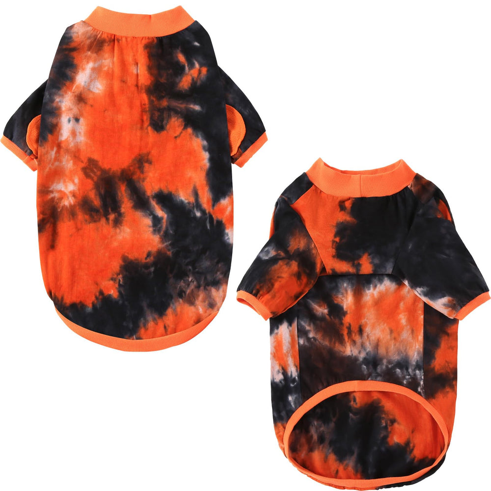 PriPre dog shirt 2XL black orange back view for easy on-off fit