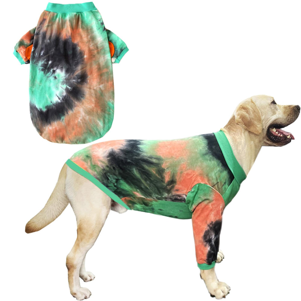 PriPre tie-dye dog shirt front view showing breathable cotton blend fabric for everyday comfort