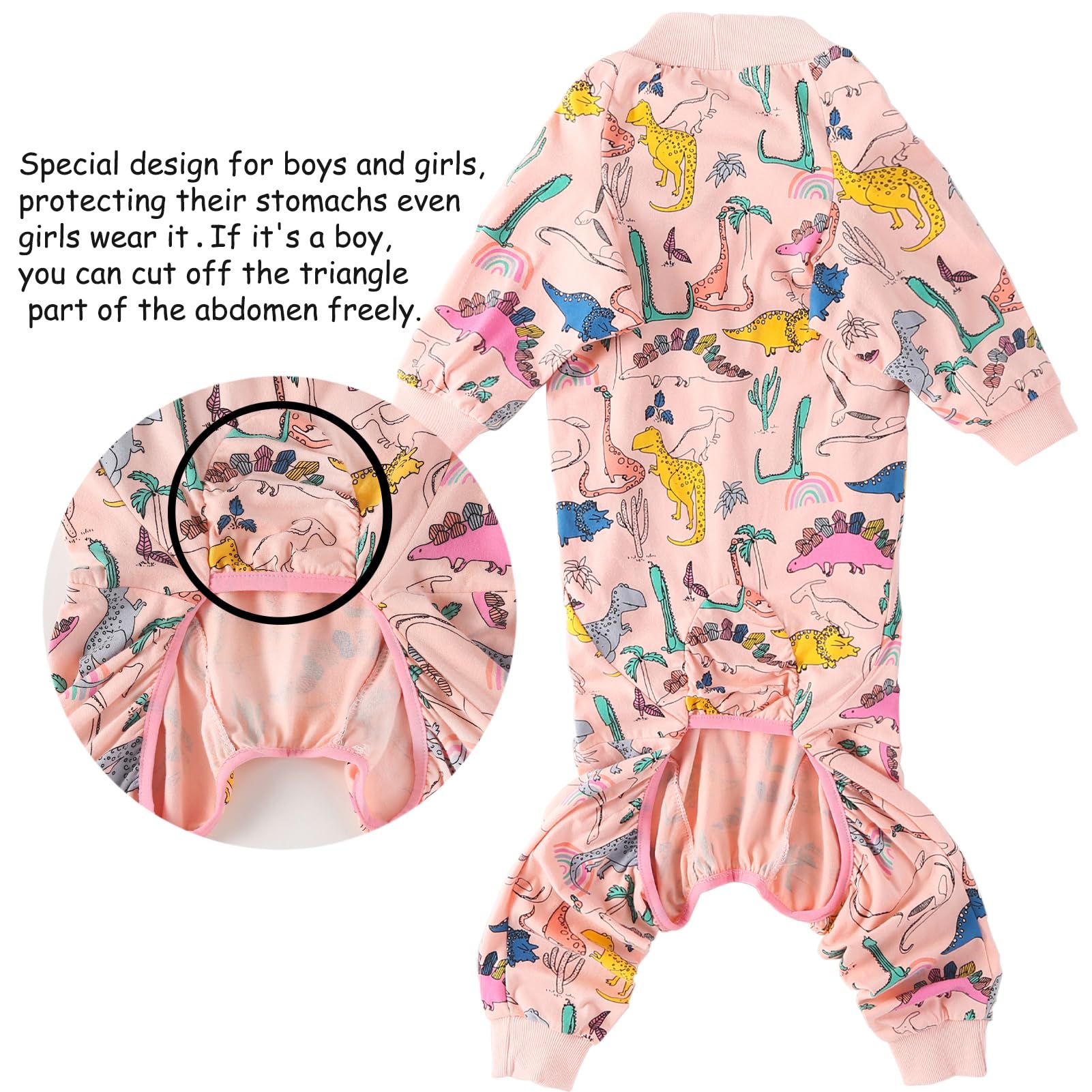 PriPre dogs cotton pajamas pink onesie detail sleeve emphasizes easy wear