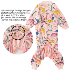 PriPre dogs cotton pajamas pink onesie detail sleeve emphasizes easy wear