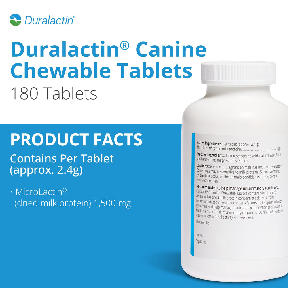 PRN Duralactin tablets bottle front view – convenient daily joint support.