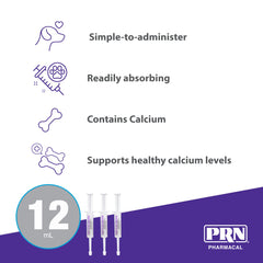 PRN Pharmacal Calsorb 3-pack box displays convenient canine calcium supplement.