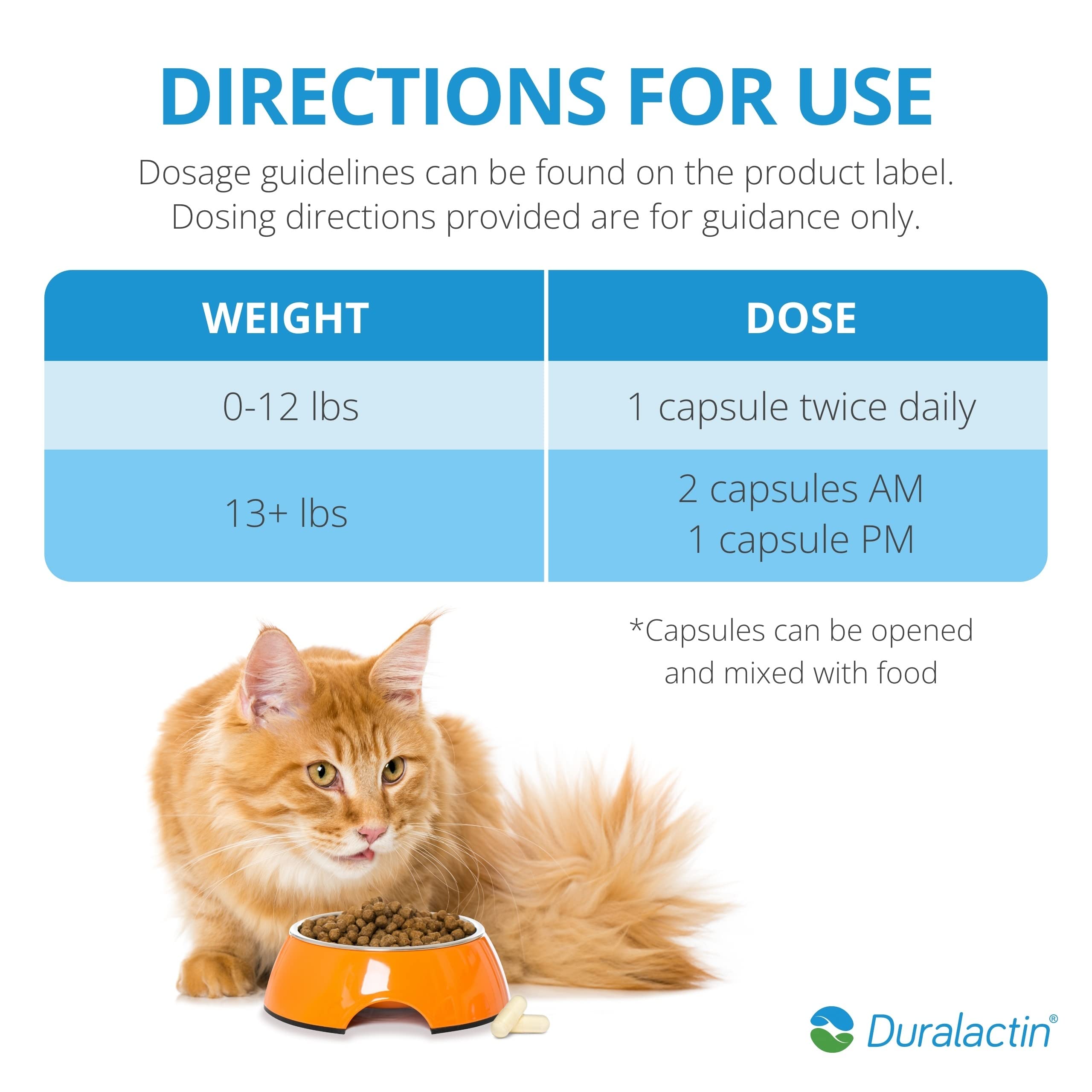 PRN Pharmacal Duralactin Feline dosing guide chart included
