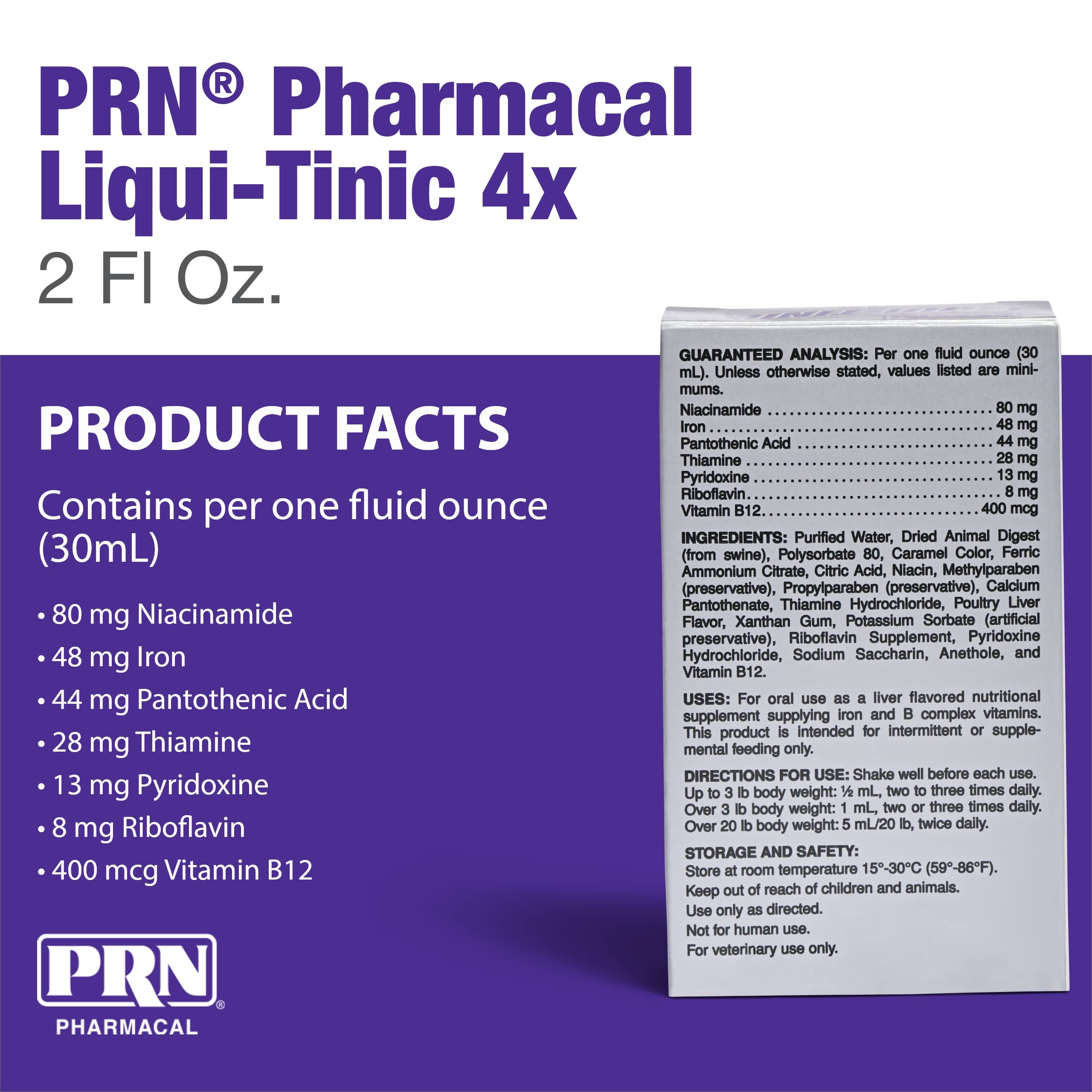 PRN Liqui-Tinic liquid iron and B12 supports pet wellness